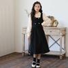 Girls' Fashionable Two-Piece Style Dress Spring/Fall Children's Vintage-Inspired Waist-Cinched Dress