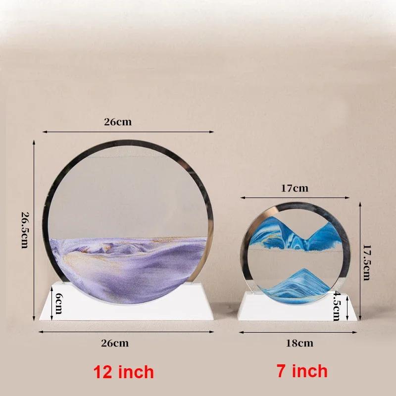 Sandscape Moving Sand Art Picture Table Lamp 3D Hourglass Quicksand Flowing Sand Painting Office Desktop Home Decor Gifts