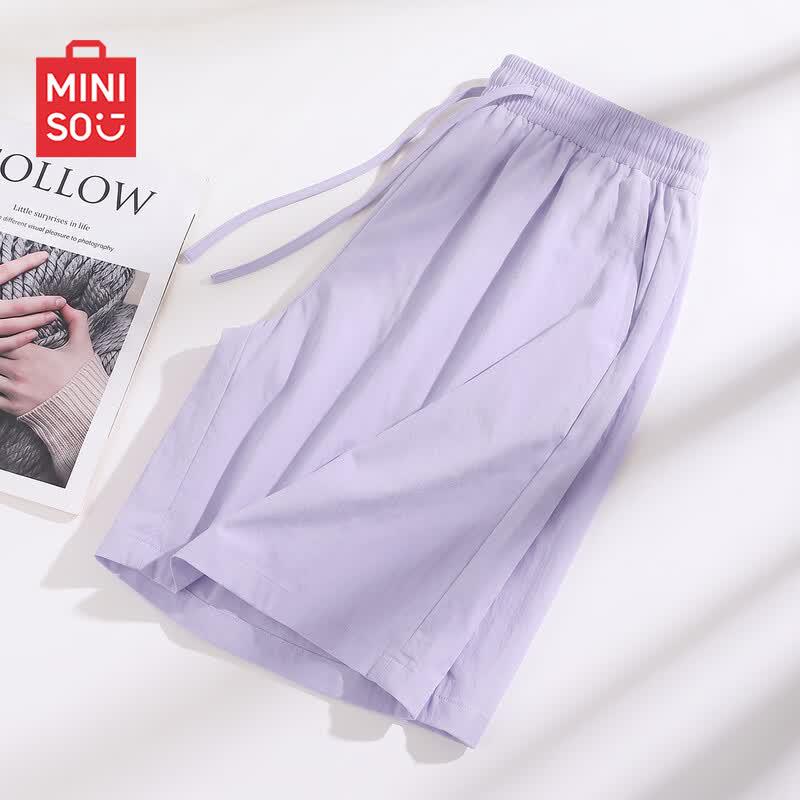 MINISO Women's Ice Silk Wide-Leg Sports Shorts