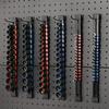 ABS Socket Organizer 1/2 Inch 3/8 Inch and 1/4 Clip Drive Socket Rail Holders Heavy Duty Socket Racks  with Red Blue Black Clips
