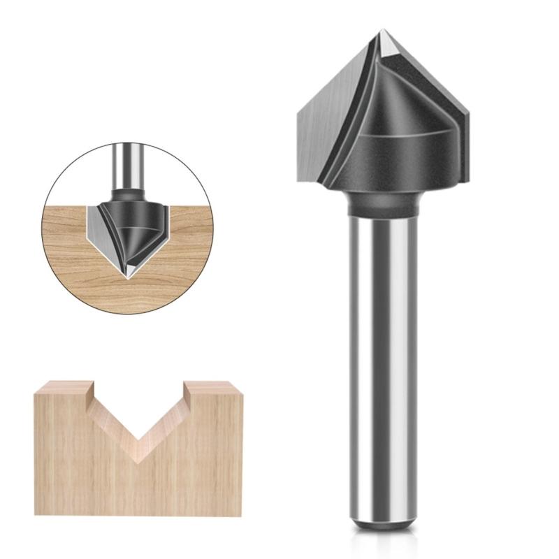 90 Degree V Trench Routers Bit Tungstens Carbides Woodworking Tool For Precise Edging And Grooving