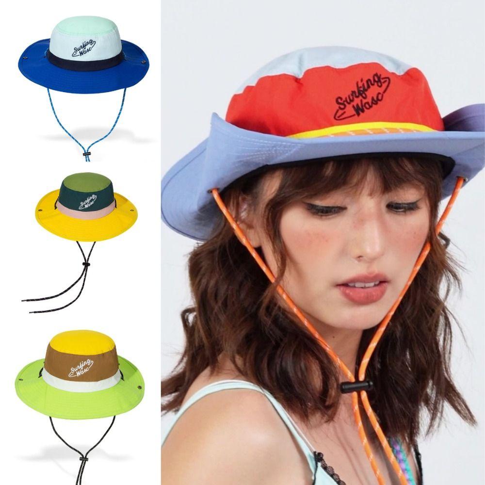 Big Brimmed Denim Bucket Hat Waterproof Panama Hat Fashion Sun Protection Hat  Travel