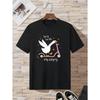 Kids Crewneck Short Sleeve T-Shirt, Cartoon Goose Riding Scooter Print