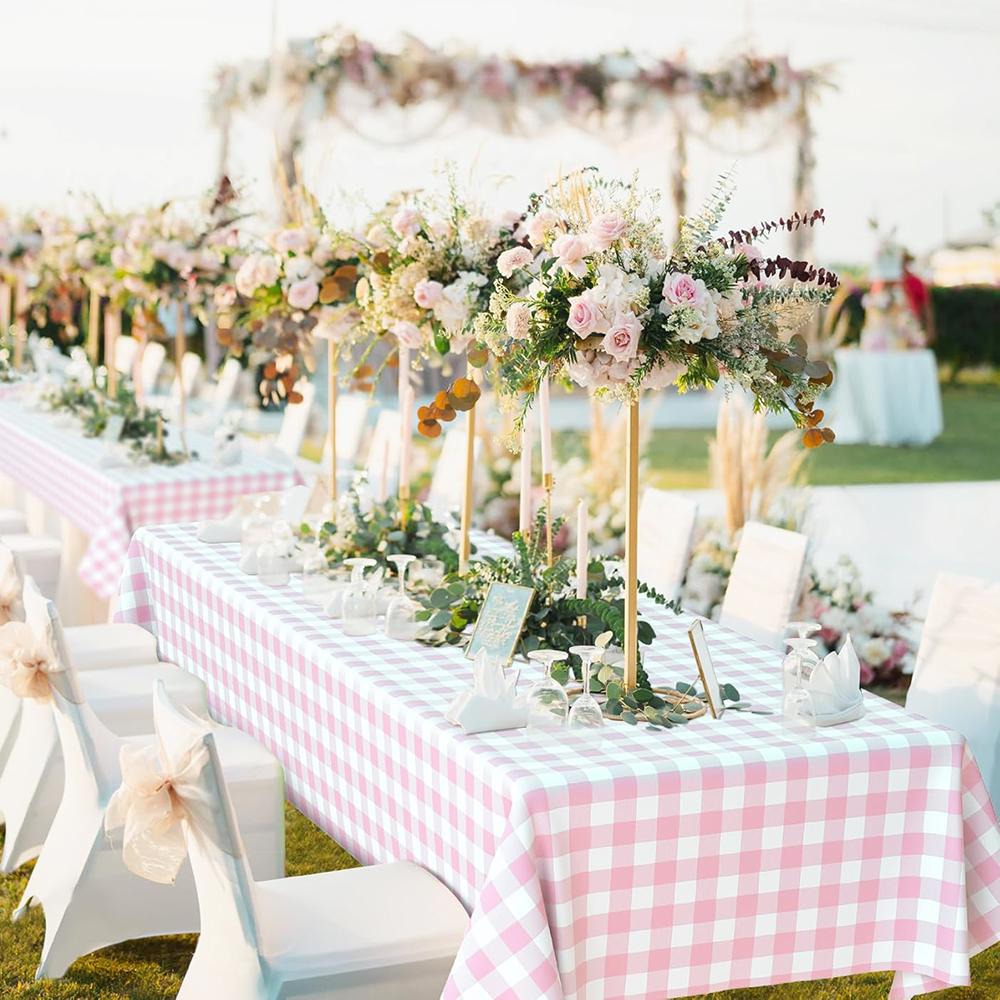 1/3pcs Disposable Checkered Tablecloth Plastic Rectangle Party Table Cover Picnic