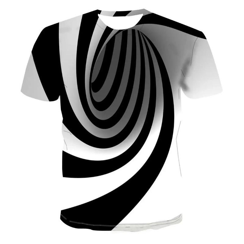 New Men's Casual Printed T-shirt O-Neck Fashionable and Fun Three-Dimensional Short Sleeved Plus Size Comfortable Top