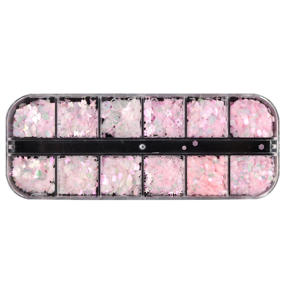 Mixed Style Pink Aurora Glitter Sequins Pink Aurora Glitter Sequins Nail Accessories  DIY Manicure