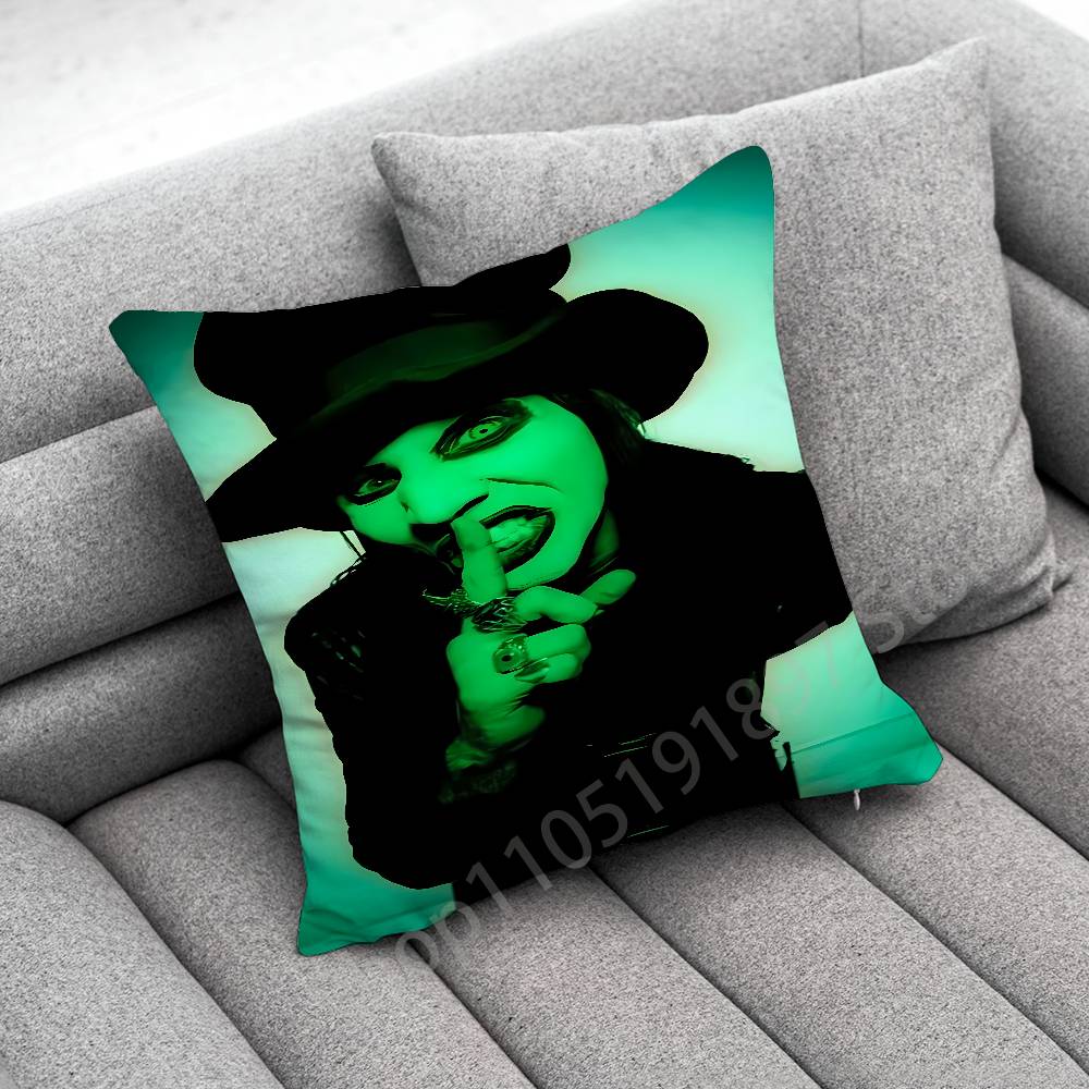 M-Marilyn M-Manson Antichrist Superstar Povlak na polštář Pro 50x50cm 30x30cm 45x45cm 40x40cm Čtvercový povlak na polštář