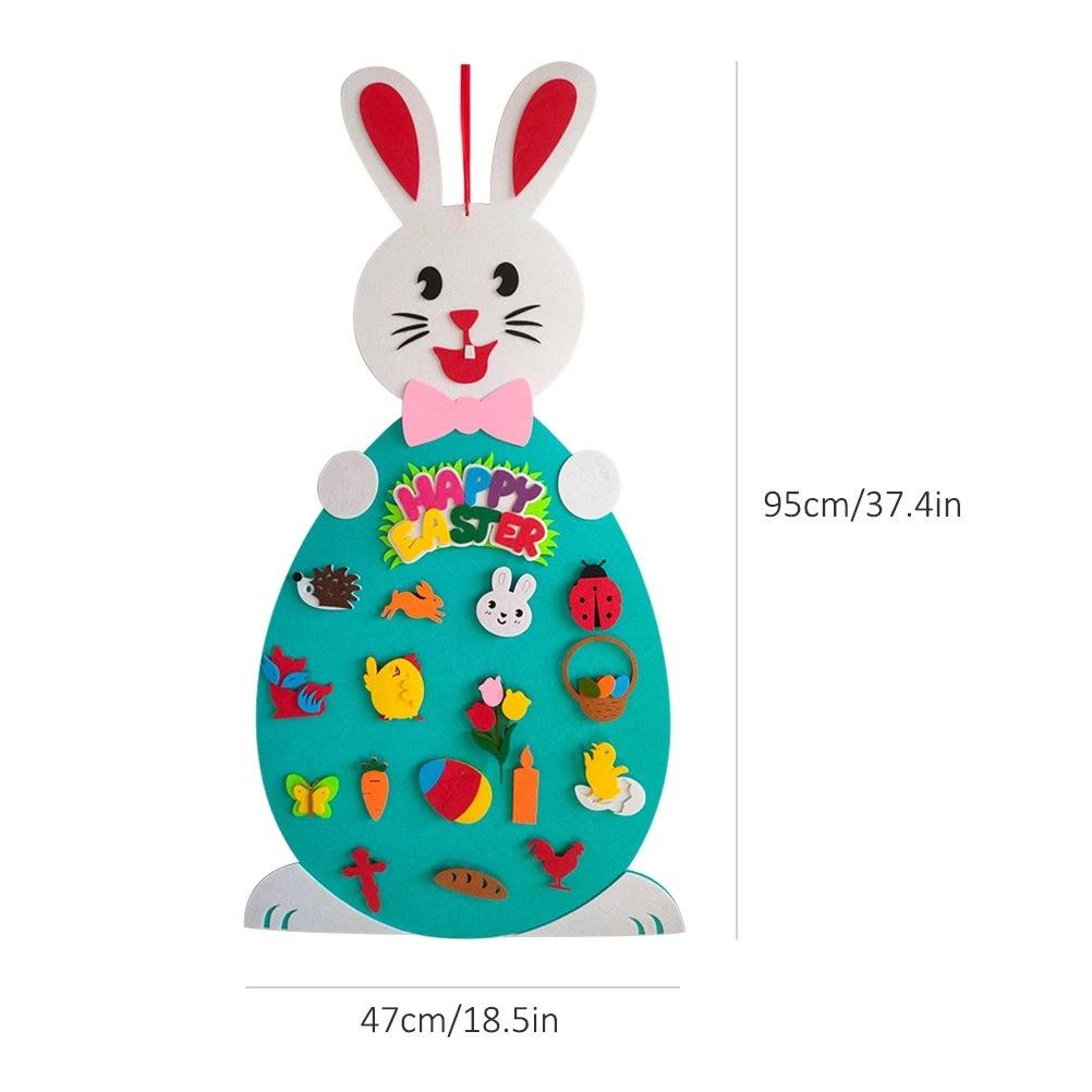 

Rabbit Easter Ornaments Toddler Basket Bunny Hanging Craft Kit Felt Party Favor