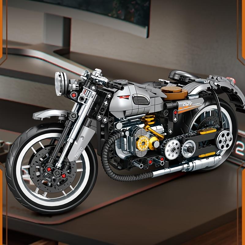 808 Teile Vintage Motorrad Modellbausteine Set für Wohn- & Bürodekoration Ideales Geschenk Ausstellungsstück Sammlerstück Modellbausatz
