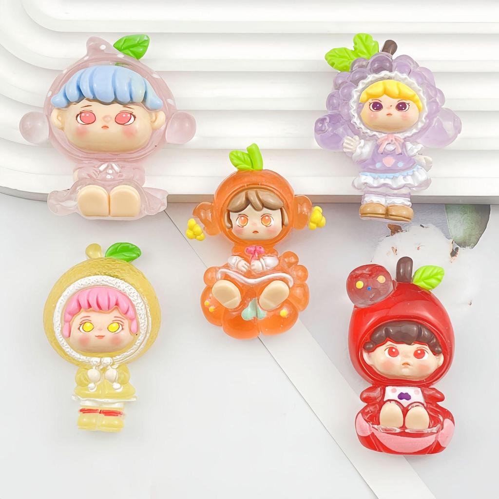 Luminous DIY Resin Accessories for Girls: Fruit-Themed Handbag Charms, Phone Case Decorations, Shoe Buckles, and Refrigerator Magnets.