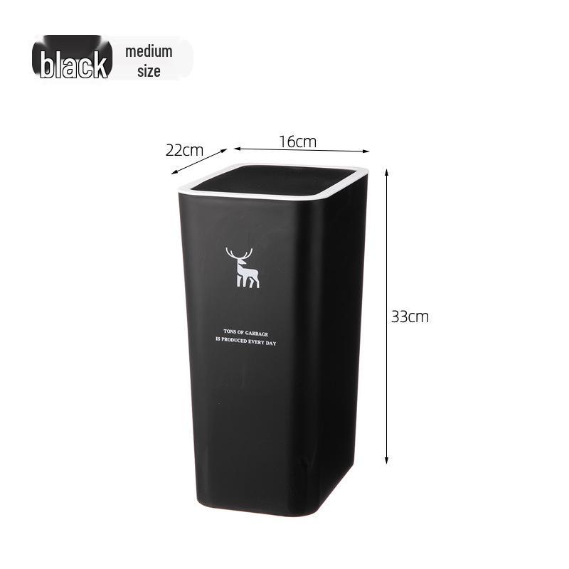 Creative Press-Type Trash Can with Lid for Kitchen & Bathroom – Large, Plastic, Multi-Compartment Storage Bin