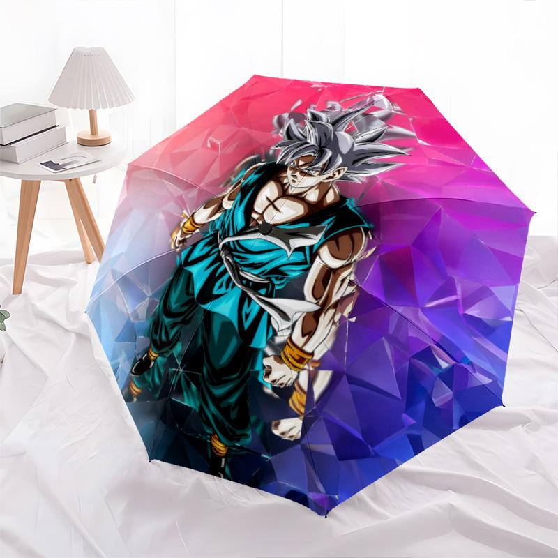 Dragon Ball Figures pattern, automatic folding umbrella, portable and foldable design, 8 ribs, a Christmas or birthday gift.