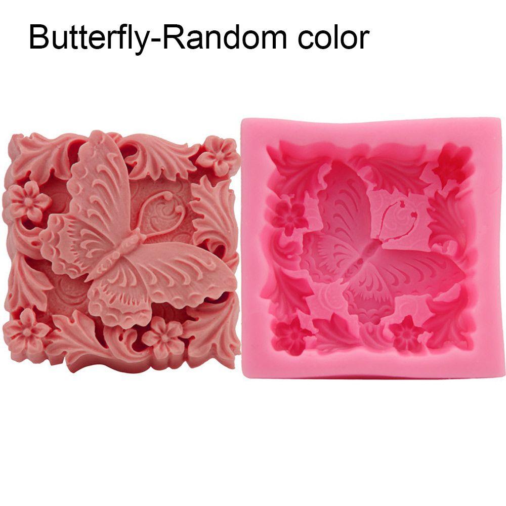 

Baby Feet Shaped Cube Square Pudding Candy Mold Soaps Supplies Silicone Soap Mold Cake Mould Butterfly-Random color