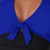One Pieced Swimsuit for Women Breathable Swimwear Solid Color Contrasting Bathing Suit Beachwear Backless Design