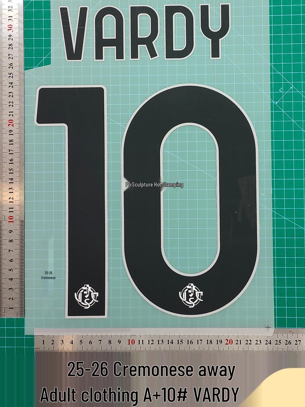 25-26 Cremonese Away Adult Jersey - VARDY #10 Number & Letter Heat Transfer