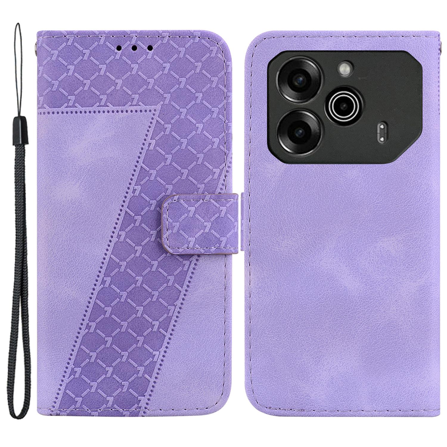 

For TECNO Pova 6 5G/6 Pro 5G Stand Case Pattern Imprint Leather Wallet Phone Cover Purple