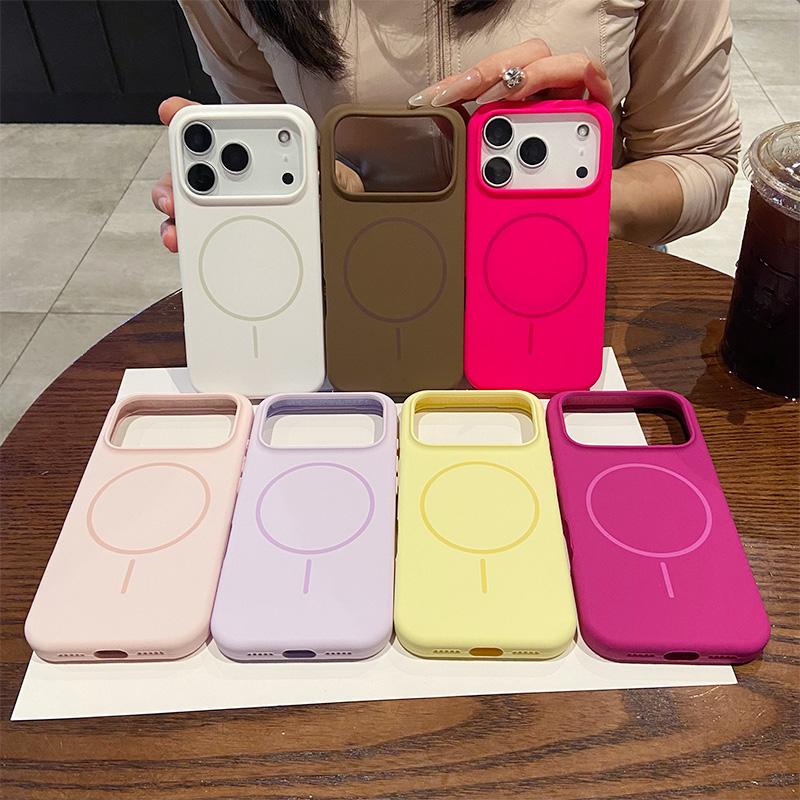 For IPhone 16 17 Air 12 13 14 15 Pro Max 16 Plus Shockproof Cover Luxury Liquid Silicone Magnetic Wireless Charge Phone Case