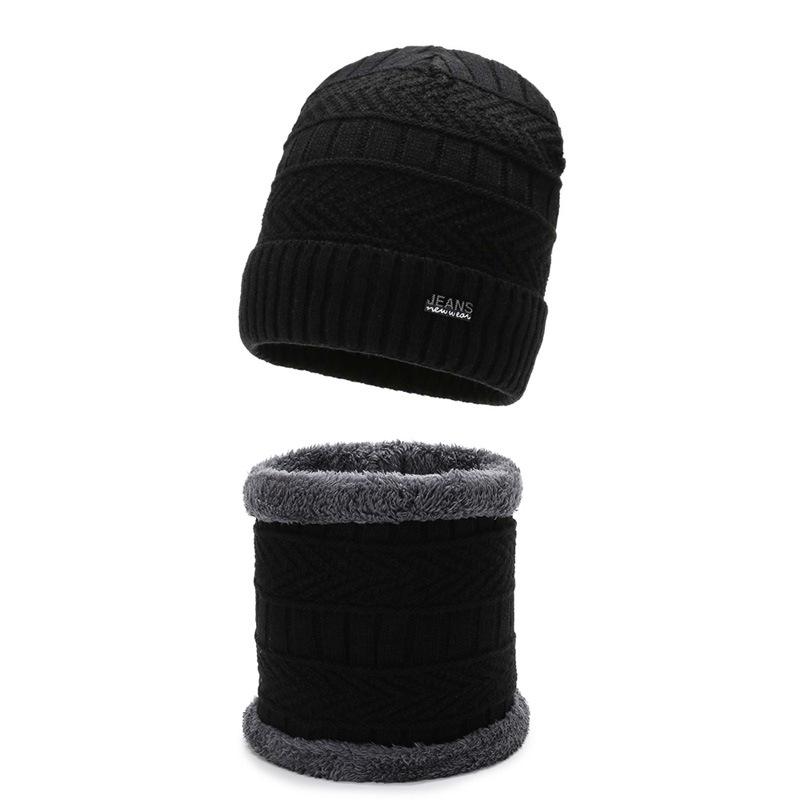 Spot winter knitted hat men's outdoor warm and cold neck protection two-piece hat women's cycling thickened wool hat