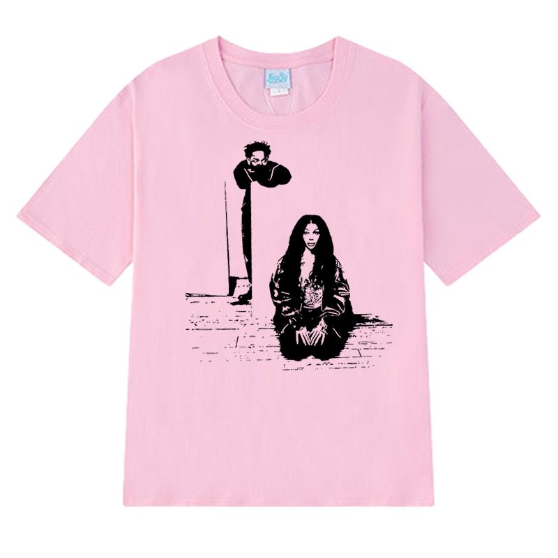 Kendrick Lamar Sza Tour 2025 Printed T Shirts Men Women Rapper Vintage Short Sleeve T-shirt Summer Unisex Casual 100% Cotton Top