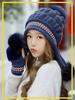Knit Cable Pom Knit Winter Cold Weather Snow Warm Knit Hat [Gergeous] Women's Hat, Knit, Pom, Gloves, Cap, Wear, Protection, Play, (FREESIZE Navy)