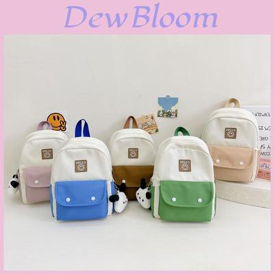 Stylish Canvas Backpack For Kids Adorable Dual Color Anti-pressure Design For Ages 3-6