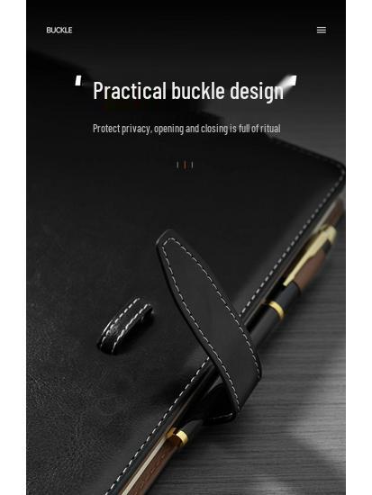 A4 Business Leather Hardcover Notebook - Large & Extra Thick Retro Meeting Record Book