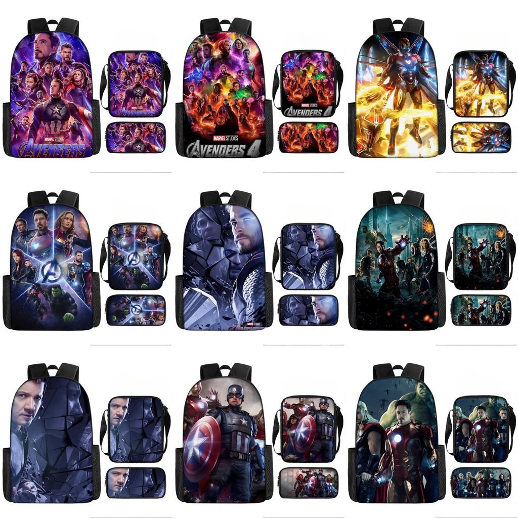Printed Avengers The Backpack Set Oxford Fabric Pencil Case Essentials School