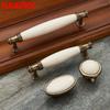 NAIERDI Zinc Alloy Antique Bronze Ceramic White Cabinet Handles Drawer Knobs Wardrobe Door Handle European Furniture Hardware