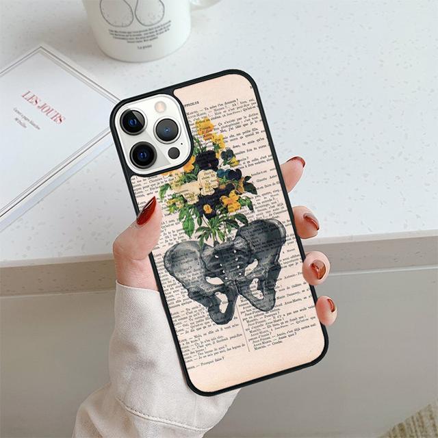 Vintage Anatomy Heart Brain Nurse Phone Case For iPhone 17 Air 14 15 16 16e 13 12 Max Cover For Apple 11 Pro Max Plus