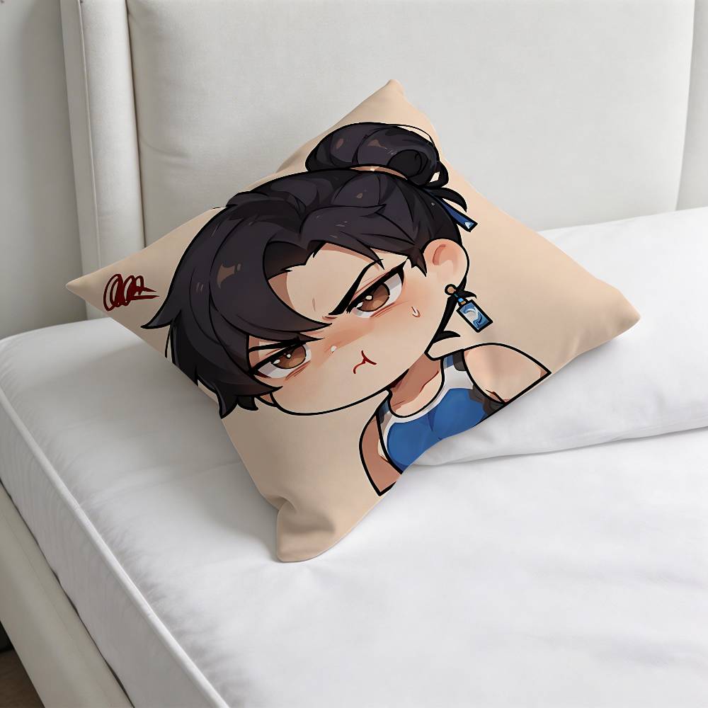 OOverwatch Wuyang Mizuki Square Pillow Cover Decorative Throw Pillow Case for Sofa Couch Bed Home Car Living Room Decoration