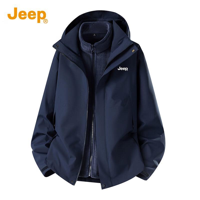 

JEEP Men s 3-in-1 Windproof Waterproof Thermal Hiking Jacket 4XL