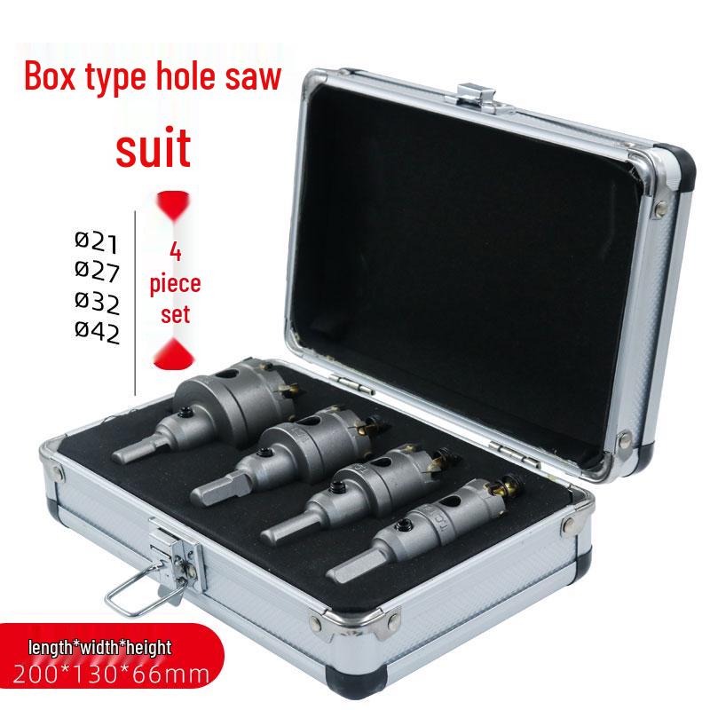 Carbide Stainless Steel Hole Saw Set, 16-Piece for Drilling Metal, Iron, Steel, Aluminum Alloy