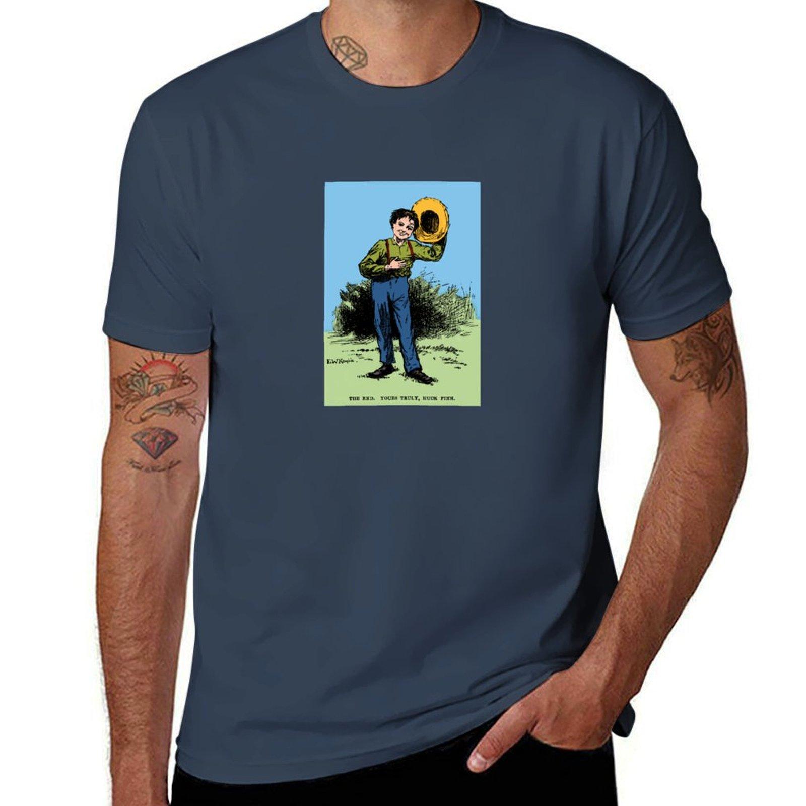 Mark by Twain Huck Huckleberry Finn TShirt Basic Daily Outfit Short Sleeve Tee S