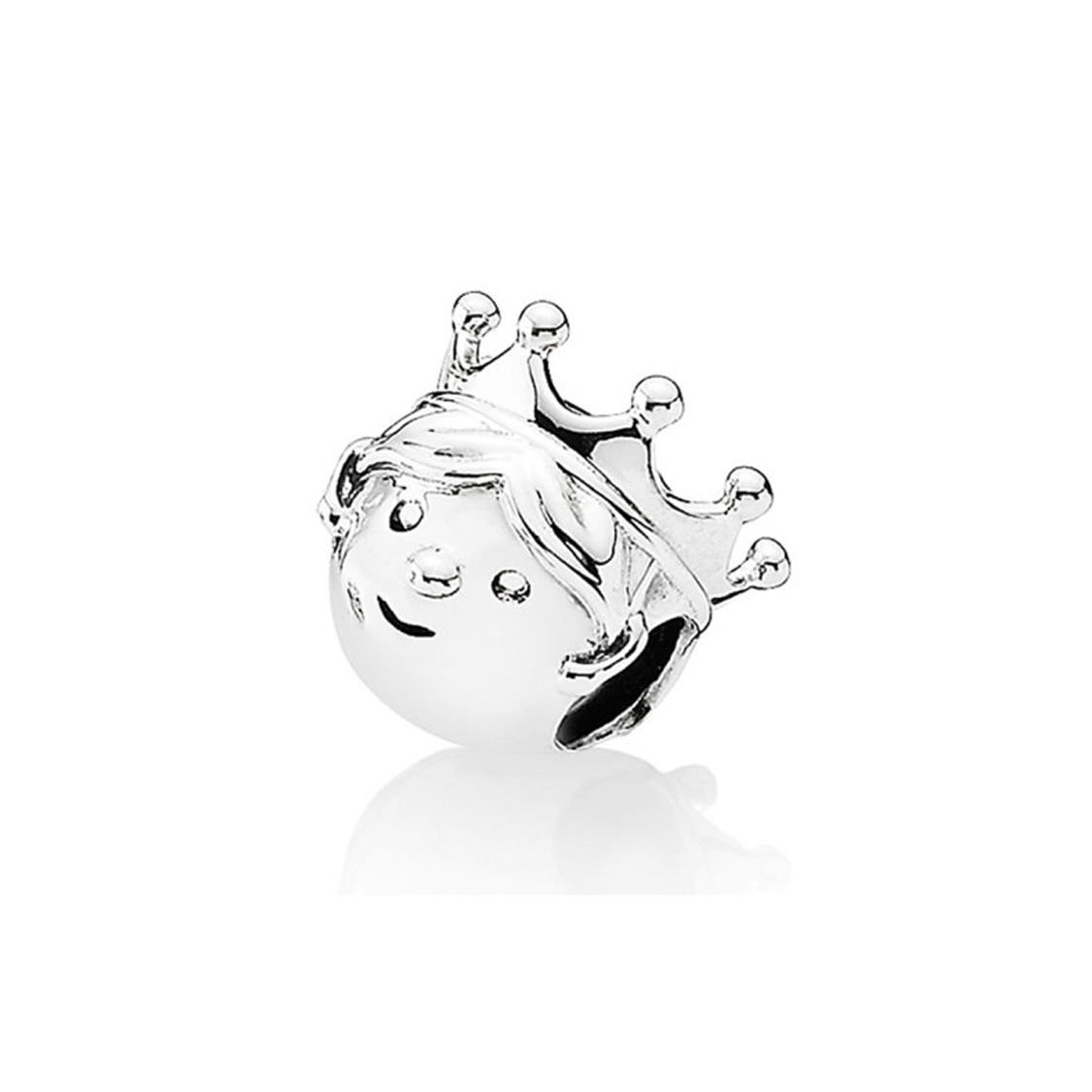 

Pandora Noble Prince Engraved Silver Bead Unisex Jewelry 791959 Box,F,Silver