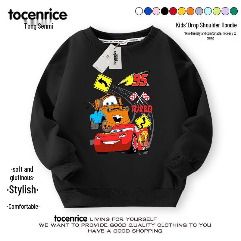 2024 Lightning McQueen Boys' Fall Hoodie Set – Cool & Stylish Children's Clothing for Spring & Autumn