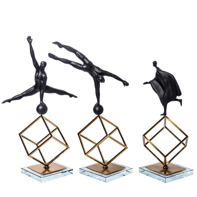 Modern Minimalist Creative Gymnastics Figure Decoration Room Geometric Wrought Iron Ornament