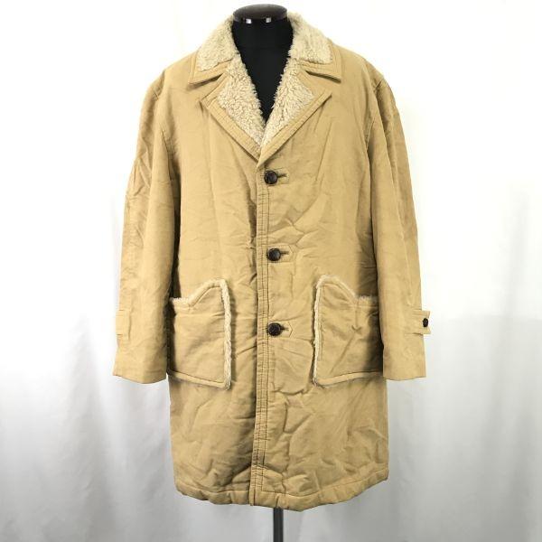 

90s Pietoro Warm Boa Lined Mouton Chester Coat Men LL Beige