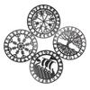 4PCS Set Round Wall Art Nordics Viking Runes Wooden Wall Decor Celtic Family Trees Viking Decor Amulet Sign Home Office Decor