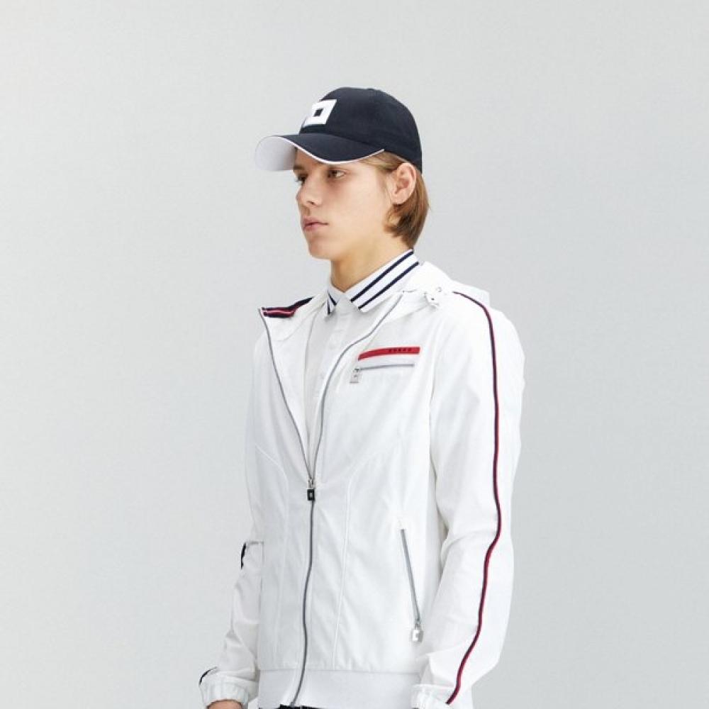 ONOFF Men S baSic Jumper With Sleeve Piping Color Of1103ga White