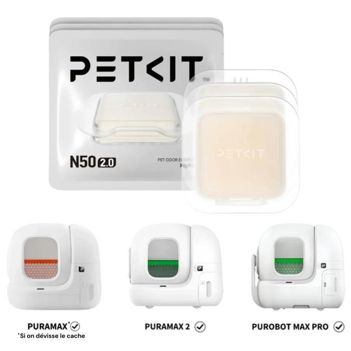 Lot de 3 désodorisants - PETKIT - N50 2.0 - Pour litiere automatique PURAMAX 2