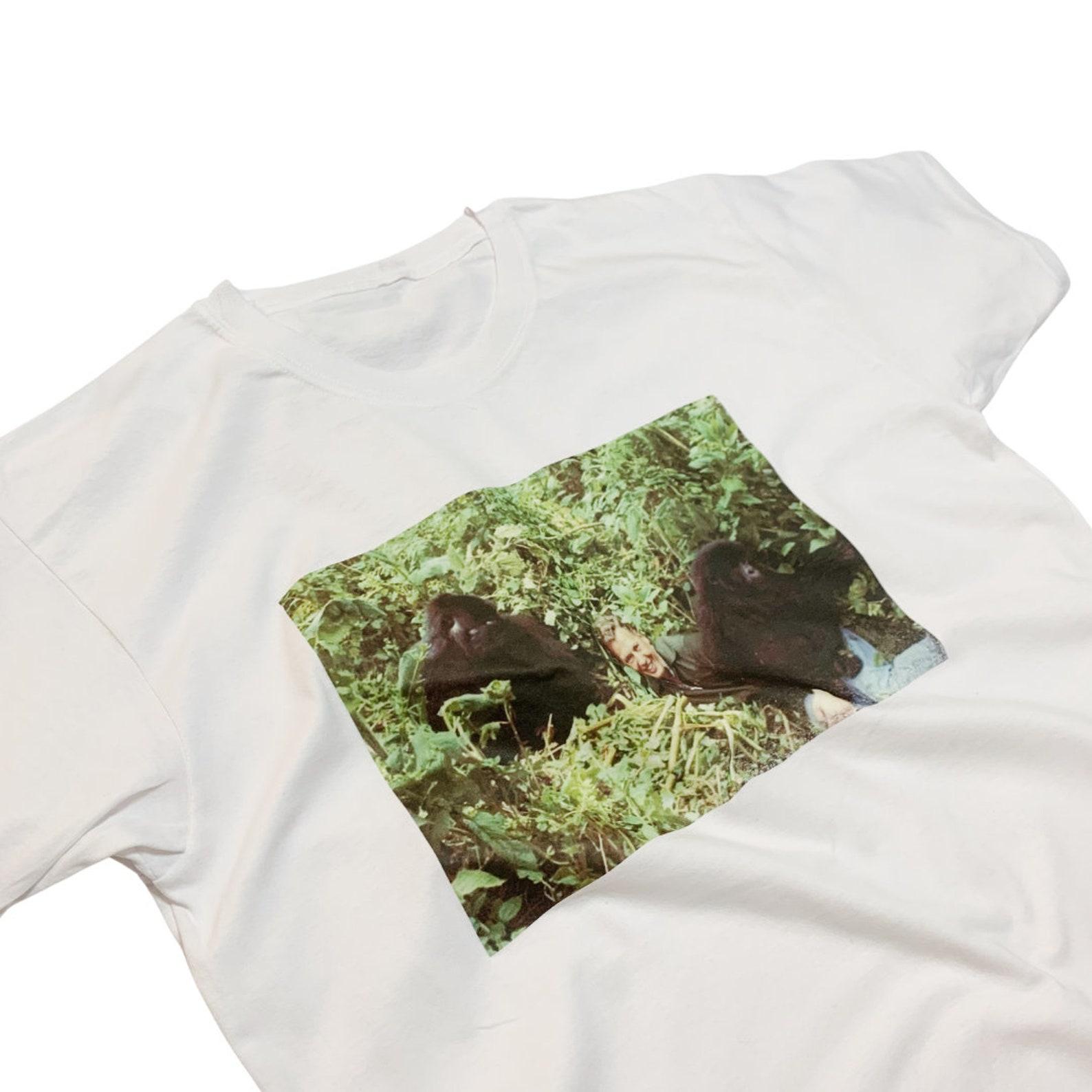 David Attenborough & Gorillas T-Shirt – 100% Cotton Graphic Tee 3XL