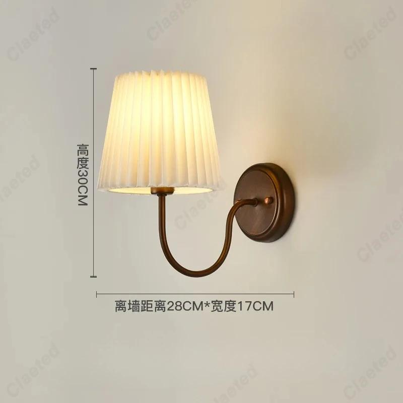 

LED Retro E14 Fabric Lampshade Wall Lamp Bedroom Bedside Lamp Mirror Front Lamp Living Room Corridor Balcony Lighting Decoration 12 W&Warm light
