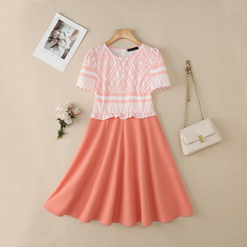 ZANZEA Women Summer Round Neck Casual Short Sleeve Print Dress