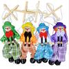 Marionette, string puppet, wooden doll, handmade wooden puppet, theatrical marionette toy, green marionette (clown,