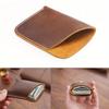 1 Pc Portable Leather Money Bag Hand-Stitched Vintage Cowhide Wallet Card Holder Pouch Organizer