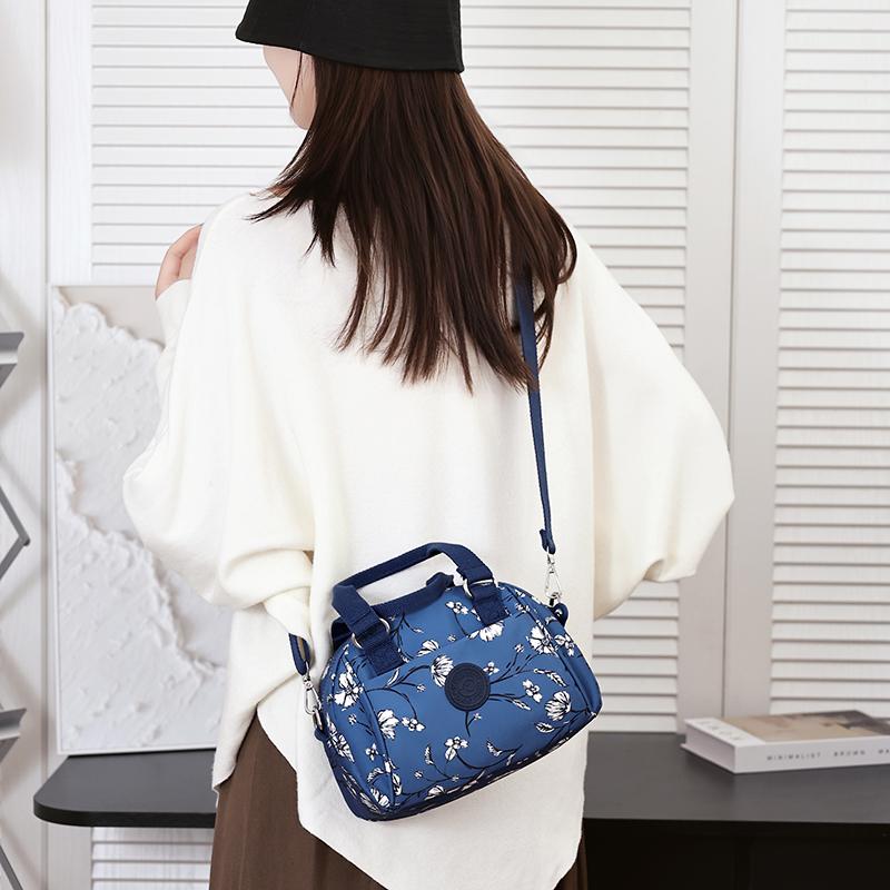 Women's Printed Shoulder Bag Water-Repellent Nylon Handbag