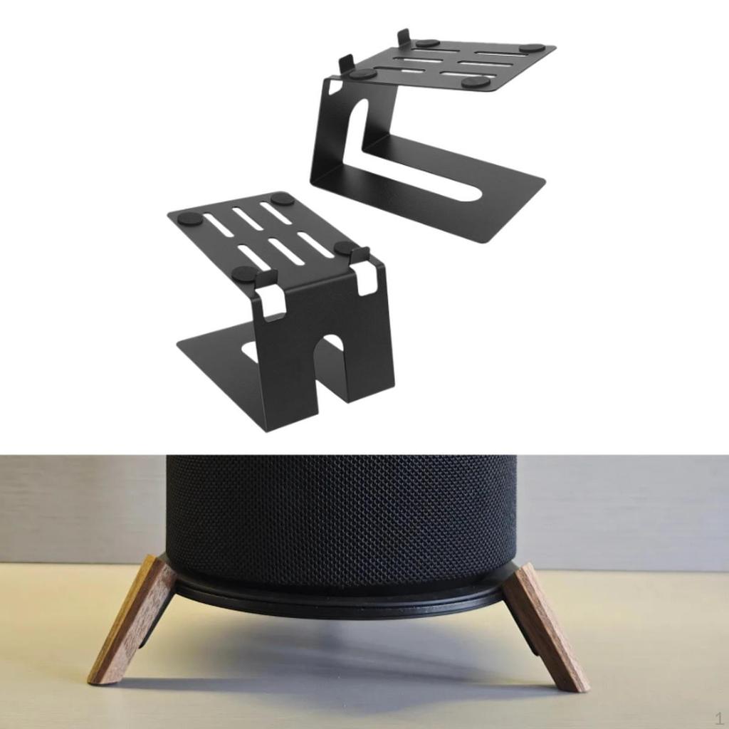 2 Desktop Speaker Stands, Tabletop Stand, Heavy Duty Freestanding Metal Base, Audio Stands for