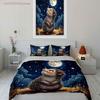 Hedgehog Night Sky Decor Set Multiple Sizes kid's And adults' Bedroom Exquisite 3PC Bedding set, Gift