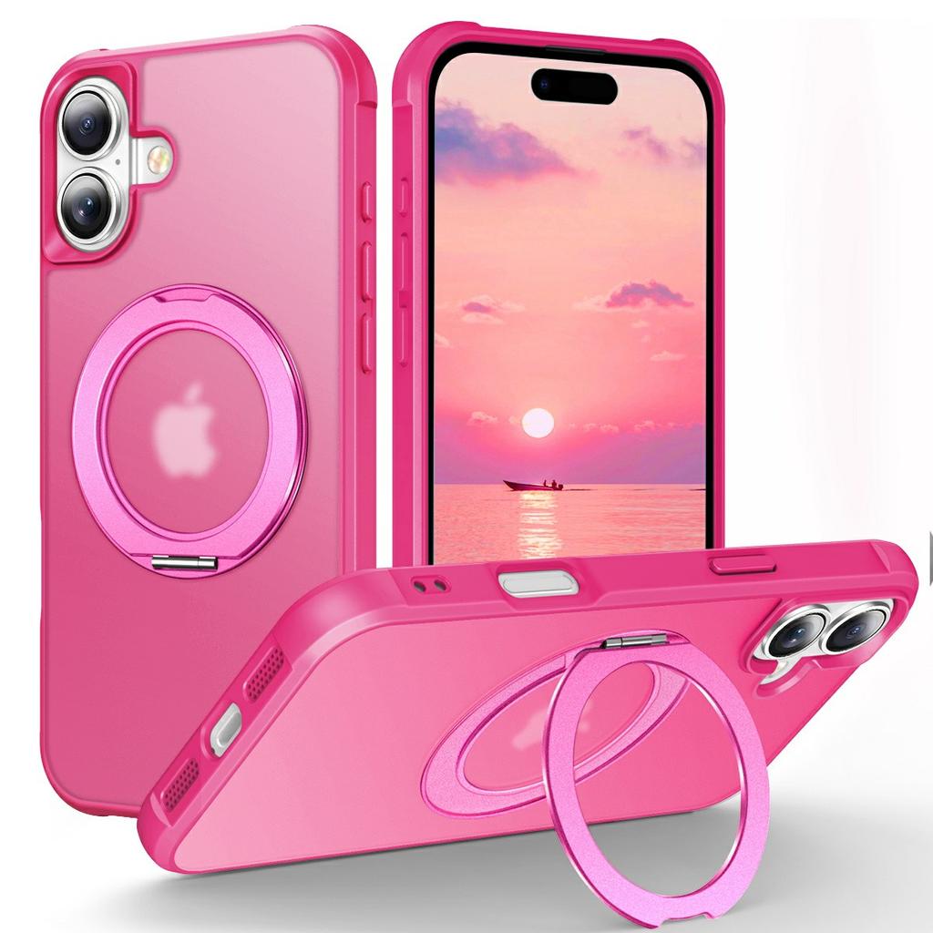 For iPhone 17 Case Magnetic Kickstand TPU+PC Shockproof Hybrid Phone Cover