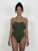 Solteu Orange Khaki Women'S One-Piece Reversible Double Tie-Back Swimsuit